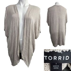Torrid Open Front Cocoon Cardigan plus size 1x chateau gray casual‎ office